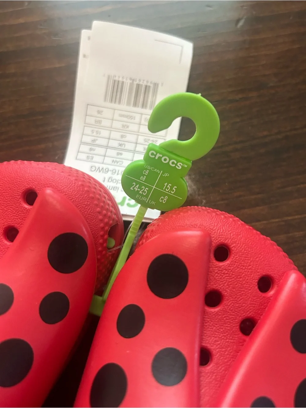CROCS Kids Ladybug Clogs in Red and Black